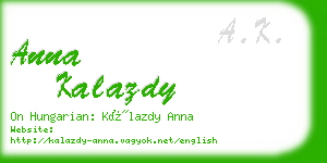 anna kalazdy business card